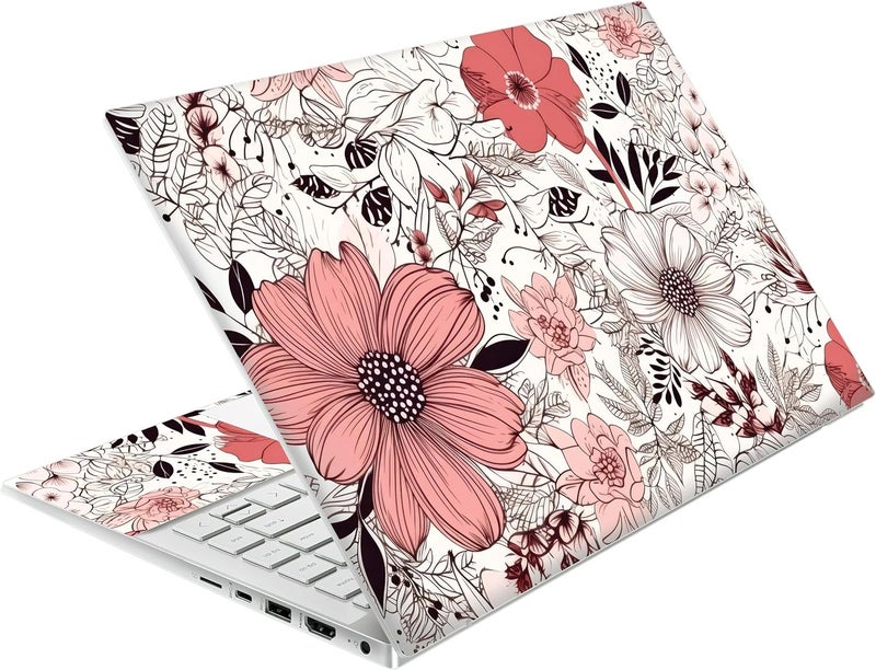 TracyArt Laptop Skin Decal HP 14" - Botanical, Laptop Cover Sticker, No Cutting Required, No Bubble, Waterproof, Scratch Resistant - Including Wide Screen and Wrist Pad - Image 1